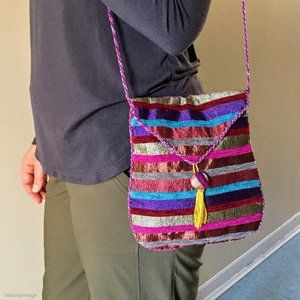 Tibet Bohemian Vintage Cross Body Bag with Tassel